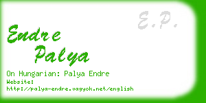 endre palya business card